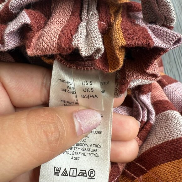 Anthropologie Women's Belted Striped Paperbag Waist Shorts Multi Size Small - Picture 10 of 11